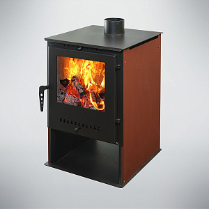 Печь-Камин Варвара "ГАРМОНИЯ 105 ТЕРРАКОТ" (Стальная 3D футеровка)